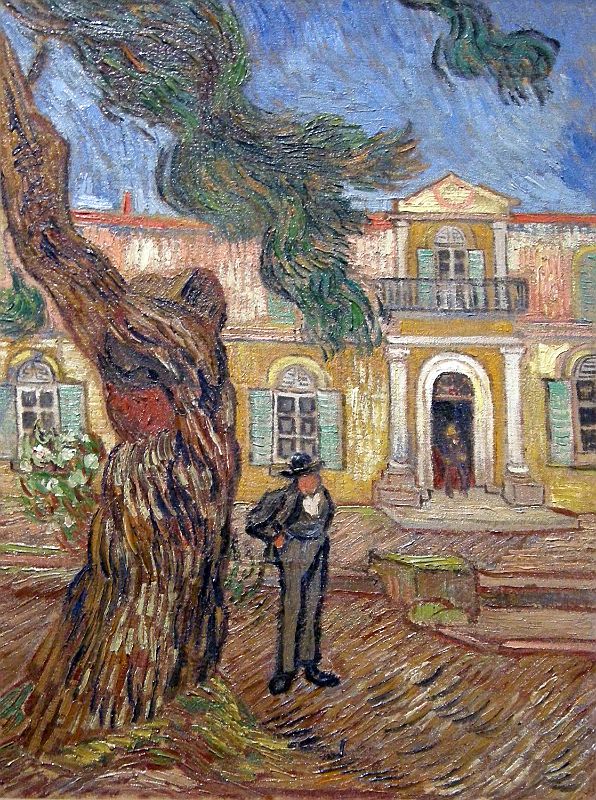 Paris Musee D'Orsay Vincent van Gogh 1889 Pine Trees with Figure in the Garden of Saint-Paul Hospital 